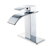 VOTON Rubinetto cromato da bagno per lavello maniglia singola 1 foro con piastra a 3 fori, rubinetto per vasca da bagno per camper