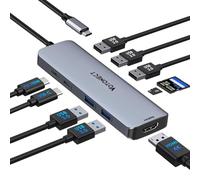 Votonect Adattatore multiporta USB C Hub 4K HDMI 10in1 con lettore di schede SD/TF, porta dati USB C, PD da 100 W, 2 porte USB 3.0 e 2 porte USB 2.0 compatibile per MacBook Pro/Air, Dell XPS, Lenovo