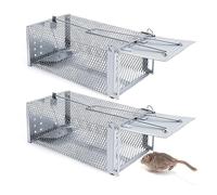 VOTUKU Trappola per topi vivi,Trappola per topi Premium XXL Trappola per cibo per topi altamente sensibile,Trappola adatta agli animali e riutilizzabile,Adatta per Magazzino da giardino (Conf da 2)