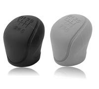Votvlog 2 PCS Copri Cambio Auto, Copri Pomello Cambio Auto in Silicone Morbido a 6 Velocità Copri Pomello Del Cambio Lavabile, Manuale per Auto Pomello della Leva del Cambio Antiscivolo (Nero Grigio)