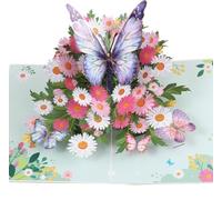 Votvlog 3D per San Valentino, Belle Farfalle e Margherite Biglietto Pop Up, Matrimonio, Anniversario, Fidanzamento, Biglietto di San Valentino Matrimonio Decorazioni Nuziali Regalo Sposi Novelli