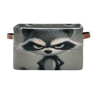 voucong 1 confezione da 1 cesto portaoggetti a forma di procione grigio, pieghevoli e impermeabili per scaffali con manico robusto rack da campeggio per regalo