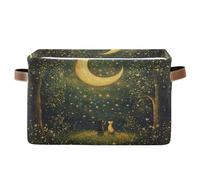 voucong 1 confezione di cestini glitterati per ragazzi e cani, con stelle e luna, scatola portaoggetti pieghevole e impermeabile con manico robusto per organizzare l'arte per l'ufficio