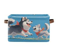 voucong 1 confezione di cestini portaoggetti per cani husky, pieghevoli e impermeabili, con manico robusto, decorazione per camera da letto