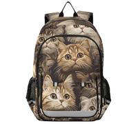 voucong 1 zaino a tracolla per bambini 8-12: borse casual per libri elementari in colori assortiti Cute Scottish Fold Cats Brown