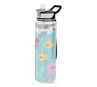 voucong 32oz Carino Cartoon Illustrazione Ocean Travel Water Bottle Tritan No BPA non tossico Bottiglie di Acqua di Plastica per il Fitness