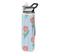 voucong 32oz Cartoon fiore blu bottiglia di acqua Tritan BPA piombo non tossico carino plastica bottiglia di acqua per il ciclismo