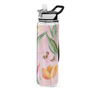 voucong 32oz Cartoon fiore rosa semplicemente moderno bottiglia d'acqua Tritan In BPA Free non tossico bottiglia di acqua brocca per il fitness lavabile