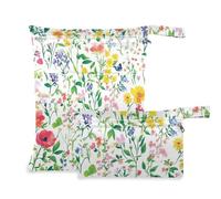 voucong Alberta Wild Rose Beauty Flower Sacchetti a prova di disordine per nuotatori confezione da 2 pezzi essenziali da viaggio per volare con manici per pannolini per bambini