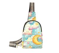voucong alla moda Cartoon Blue Sky Moon Cloud Stars borsa fanny pack robusto nero crossbody fanny pack per il giorno pack, Cartone animato Blu Cielo Luna Nuvole, 1 size