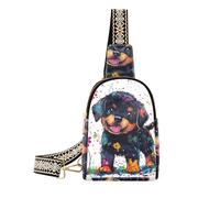 voucong alla moda Divertente Rottweiler Dog Art Painting fanny pack crossbody robusto fanny pack borsa per pannolini per viaggi, Divertente Rottweiler Dog Art Painting, 1 size