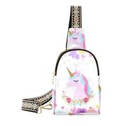 voucong Alla moda Fiori Colorati Unicorni Sogno viaggio fionda borsa carino grande fanny pack per il giorno pack, Fiori colorati Unicorni Sogno, 1 size