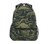 voucong Amityville Creature Green Halloween zaino per bambini della scuola con cinghia toracica libri borsa per le donne morral escolar para ni?o