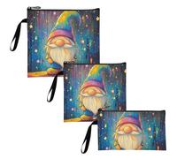 voucong Art Gnome arcobaleno 3-pack riutilizzabile viaggio snack borse portatile ragazze pranzo borse per bambini studenti adulti cibo