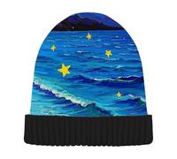 voucong Art Starry Beach Beanie per uomo donna cappelli in maglia carino per camminare sulle ciaspole