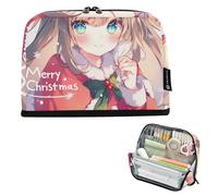 voucong Astuccio organizer per matite, grande capacità, multifunzionale, per adolescenti, scuola, cartone animato, carino, anime, ragazza