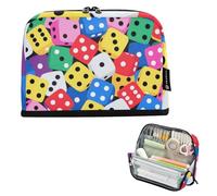 voucong Astuccio per matite di grande capacità, con scomparto per donne, materiale scolastico, dadi colorati