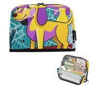 voucong Astuccio portamatite di grande capacità, portatile, per ragazzi, materiale scolastico, frammenti artistici, pittura con cane