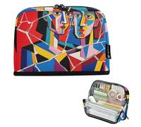 voucong Astuccio portapenne di grande capacità, con scomparti per adolescenti, ragazzi, viaggi, arte geometrica e pittura con frammenti