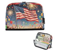 voucong Astuccio portapenne di grande capacità con scomparto per ragazze adolescenti, materiale scolastico Happy Independence Day