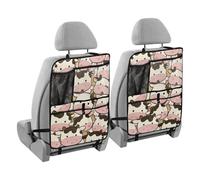 voucong Auto Sedile Posteriore Carino Cartone Animato Mucca Per Tablet 2 Pack Car Organizer Appeso Kid Kick Mat