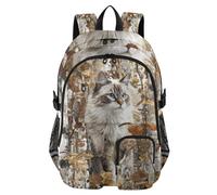 voucong Autunno Alberi foreste Gatto 3d Zaino Del Computer Portatile per Le Donne Uomini Autunno Alberi foreste Cat 3d College Work Bag 17.5 pollice Computer Zaino Ufficio Zaino