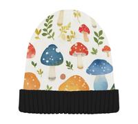 voucong Autunno Funghi Acquerello Berretti per gli Uomini Beanie Cappelli per le Donne Vintage per Camminare sulle Ciaspole