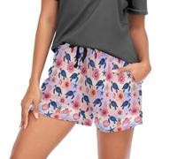 voucong Beach Turtle Shell Flower - Pantaloni da notte ultra morbidi da donna, regolabili, Fiore di conchiglia tartaruga spiaggia, S