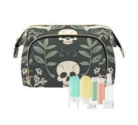 voucong Beauty case con cerniera, portamonete da donna per trucchi, borsa organizer in stile pirati William Morris, verde scuro