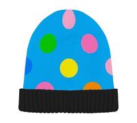 voucong Berretto invernale blu a pois colorati per uomo donna cappelli a maglia elastici per passeggiate su ciaspole