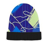 voucong Berretto invernale da donna con motivo astratto verde quadrato blu elegante per passeggiate sulle ciaspole
