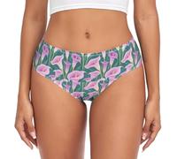 voucong Biancheria intima delle mutandine hipster della donna del giglio della calla viola-rosa per la biancheria intima organica delle donne, Calla Lily viola-rosa, XS