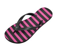 voucong Black and Pink Rule Lines infradito in gomma comodo flip da donna per l'estate (prop1), Linee di regole nere e rosa, Medium