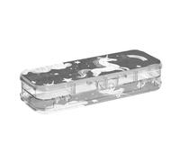 voucong Black Clouds unicorni matita scatola di plastica trasparente 2 strati penne custodia rigida per bambini con coperchio a scatto