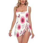 voucong Blessed by God Loved by Flower Butterfly Body Abbracciare un pezzo intero da donna vestito da nuoto dimagrante, Benedetto da Dio amato da fiore farfalla, XL