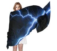 voucong Blue Lightning Abstract Art sciarpa di seta 70 "x 35" fascia elegantes per le donne per la sera bufandas para mujer para frio
