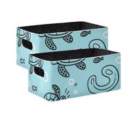 voucong Blue Ocean Turtle - Cesto portaoggetti per riporre vestiti, jeans, libri