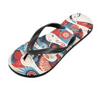 voucong Boho Red and Blue Snake - Infradito da uomo in gomma, sandali essenziali per la spiaggia (prop1), Boho Serpente Rosso e Blu, Medium