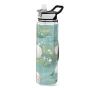 voucong Borraccia da 32 once con pecore e fiume con cinghia per il trasporto Tritan Free BPA non tossica brocca per acqua per palestra portatile