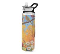 voucong Borraccia da 32 once Hello Fall Autumn Tree Fruit Water Bottle Tritan BPA Free a prova di perdite in plastica non tossica con manico per palestra portatile