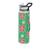 voucong Borraccia da 907,2 g Merry Christmas Red Bow Simply Modern Tritan trasparente senza BPA non tossica riutilizzabile bottiglia d'acqua da viaggio per palestra lavabile