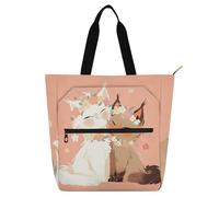 voucong Borsa a tracolla vintage con gatti carini per bambini, per bambini, donne, uomini, resistente all'acqua, per biblioteca, libri, borsa a tracolla con tasche per scuola e tempo di gioco