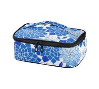 voucong Borsa da pranzo per gli uomini blu fiori astratti geometrici figura picnic Cooler Box loncheras Grandes para Mujer