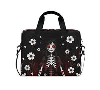 voucong Borsa da viaggio per computer portatile, a tracolla, con manico e tracolla per tablet da 15,6 pollici, borsa per il trasporto, horror, anime, teschio giapponese
