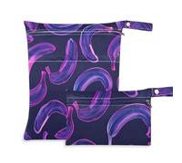voucong Borsa impermeabile per vestiti da palestra viola Banana Art Painting, confezione da 2, essenziale da viaggio per bambini, con manici per fare il bagno