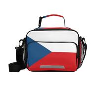 voucong Borsa per il pranzo con bandiera della Repubblica Ceca, blu e rosso, grande, con tracolla, per picnic