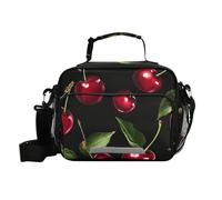 voucong Borsa per il pranzo da donna con motivo di fragole fotografiche con tracolla per la scuola media per viaggi in famiglia