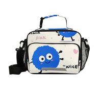 voucong Borsa per il pranzo da donna con simpatico mostro blu con tracolla per lavoro maschile