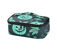 voucong Borsa per il pranzo da donna, verde, Halloween, zucca malvagia, foglia d'acero, escursionismo, isolante, borsa per il pranzo loncheras para Hombres electricas