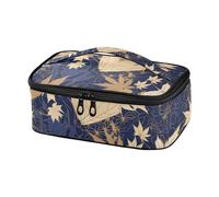 voucong Borsa per il pranzo da uomo blu-oro foglia d'acero picnic isolata Tote lunchera para Hombres